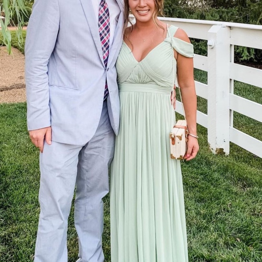 Azazie dusty sage dress gown 4 6